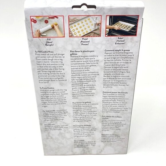 Wilton Cookie Press Set, 13-Piece Kit with Spritz Cookie Press & Discs - Picture 6 of 10